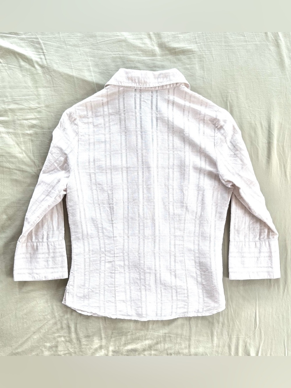 Harve Benard 3/4 Length Sleeve Button-up Shirt, Beige, Size S - Picture 6 of 6